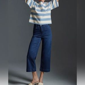 Pilcro / Anthropology- Skipper cropped high waisted jeans